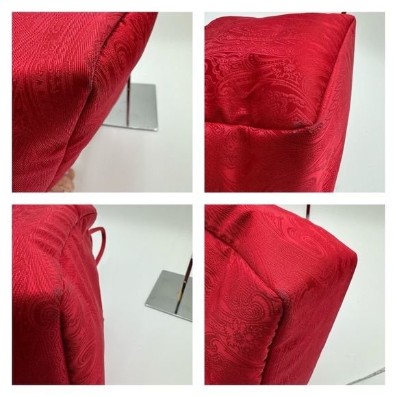 ETRO-Authentic- Red canvas Shoulder Tote - Picture 15 of 15